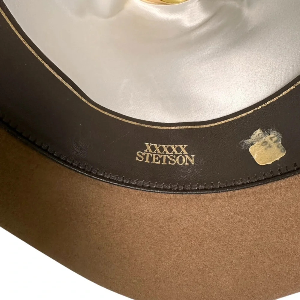 Vintage Stetson 7 3/8 5X Brown Cowboy Hat - Picture 3 of 16